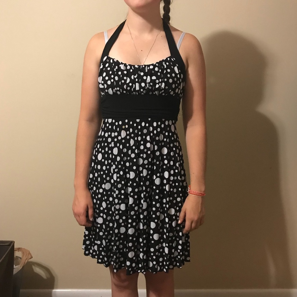 Black and White Polkadot Dress